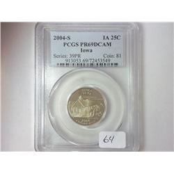 2004-S IOWA QUARTER PCGS PR69DCAM