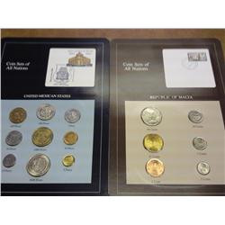 MALTA & MEXICO COIN & STAMP SETS (UNC)