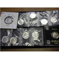 5-1960, 4-1962 & 63 ROOSEVELT DIMES SILVER PF'S