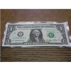 NEAR SOLID SERIAL NUMBER 2006 US $1 FRN