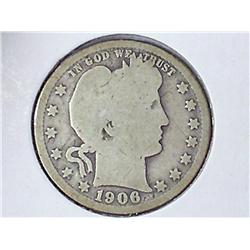 1906-O BARBER QUARTER