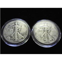 1942 & 44 WALKING LIBERTY HALF DOLLARS