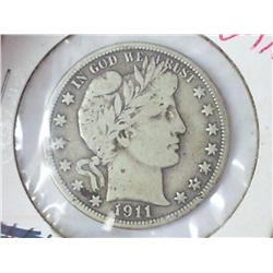 1911 BARBER HALF DOLLAR (FINE)
