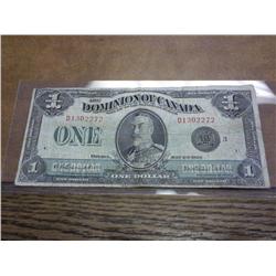 1923 CANADA LARGE SIZE ONE DOLLAR NOTE