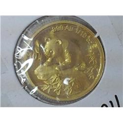 1999 CHINA GOLD PANDA (UNC) 1/10 OZ FINE GOLD