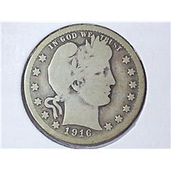 1916-D BARBER QUARTER (GOOD)