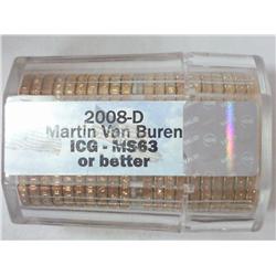 ROLL OF 20-2008-D VAN BUREN $'S ICG MS63 OR BETTER