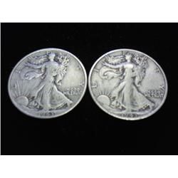 1943 & 43-S WALKING LIBERTY HALF DOLLARS