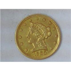 1905 US $2 1/2 GOLD (AU)