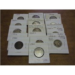 24 ASSORTED 1920-34 BUFFALO NICKELS