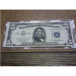 1953-A US $5 SILVER CERTIFICATE