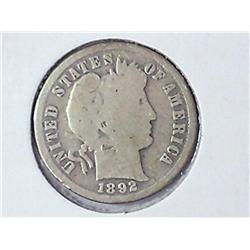1892-O BARBER DIME