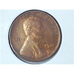 1931-S LINCOLN CENT (KEY DATE) (UNC)
