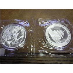 2-2005 CHINA 10 YUAN SILVER PANDA COINS (UNC)