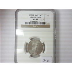 2008-P SMS NEW MEXICO QUARTER NGC MS66