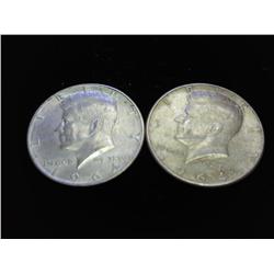 1964-P/D KENNEDY HALF DOLLARS 90% SILVER