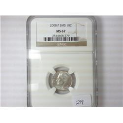 2008-P SMS ROOSEVELT DIME NGC MS67
