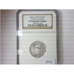 2006-S SILVER SD QUARTER NGC PF70 ULTRA CAMEO