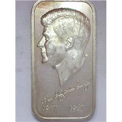 JOHN F. KENNEDY 1 OZ SILVER INGOT .999