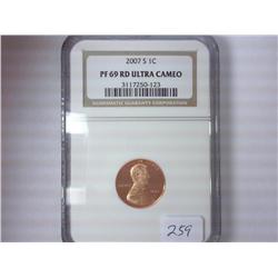 2007-S LINCOLN CENT NGC PF69RD ULTRA CAMEO