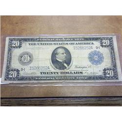 1914 US LARGE SIZE $20 FRN