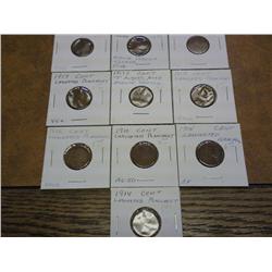 ERRORS LINCOLN CENTS VARIOUS ERRORS