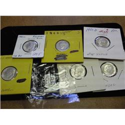 2-1946-S, 50-D, 51, 2-55-S & 56 ROOSEVELT DIMES