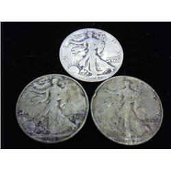 3 WALKING LIBERTY HALF DOLLAR (AS SHOWN)