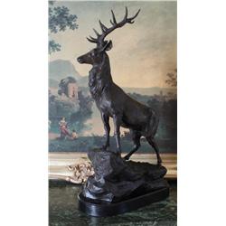 Magnificent Bronze Sculpture Majestic Left Standing El