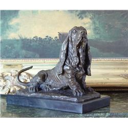 Excellent Bronze Sculpture Bassett Hound