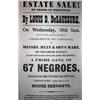 Image 1 : PRIME GANG OF 67 NEGROES CIVIL WAR SLAVERY BROADSIDE