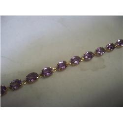 10K Gold Amethyst Bracelet