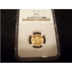 PCGS MS-65 Graded 1903 $2.5 Gold Quarter Eagle