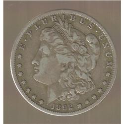 1892-S VF/EF RARE, KEY DATE MORGAN SILVER DOLLAR