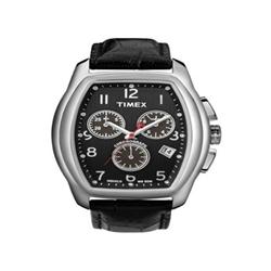 Timex T Series Mens Chronograph Black Leather Strap Watch