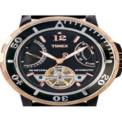 Timex Mens SL Automatic Black Leather Bracelet Watch T2M931