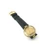 Image 3 : Chopard 18K Yellow Gold Diamond Leather Strap Watch.