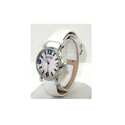 Ritmo Stainless Steel White Leather Strap Watch