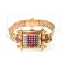 Image 5 : 14K Rose Gold Ruby & Diamond Watch From 1950