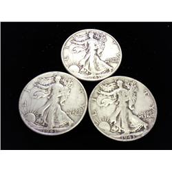 3-1943-P WALKING LIBERTY HALF DOLLARS