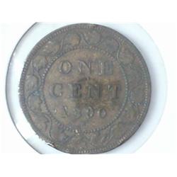 1890-H CANADA LARGE ONE CENT