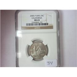 2005-P SMS CALIFORNIA QUARTER NGC MS65
