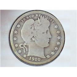 1910 BARBER QUARTER (VERY GOOD)