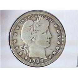 1906 BARBER QUARTER (VERY GOOD)