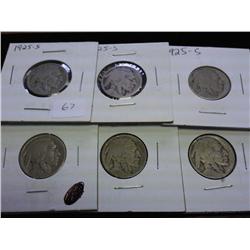 5-1925-S AND 1 1925-D BUFFALO NICKELS