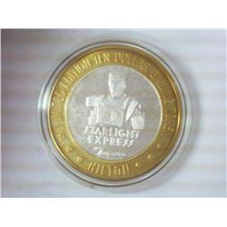 HILTON CASINO $10 SILVER TOKEN (UNC)
