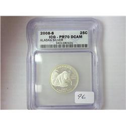 2008-S SILVER ALASKA QUARTER ICG PR70DCAM