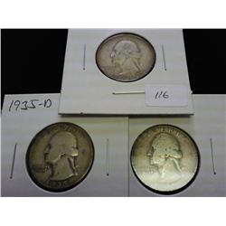 1935-P/D/S WASHINGTON SILVER QUARTERS