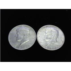 2-1964-D 90% KENNEDY HALF DOLLARS