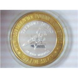 MIRAGE CASINO $10 SILVER TOKEN (UNC)